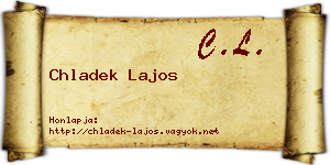 Chladek Lajos névjegykártya